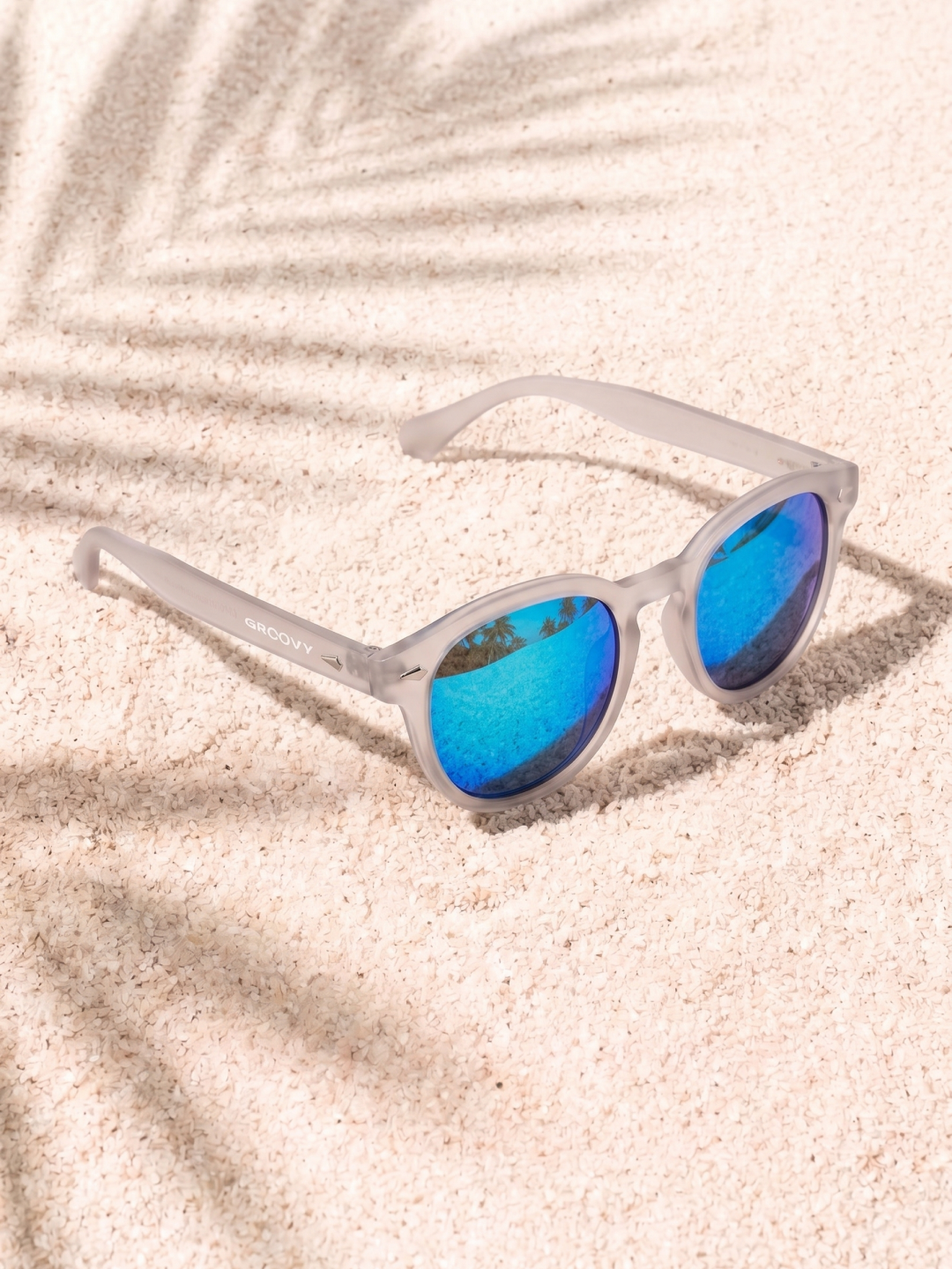 Breeze round retro sunglasses grass recycled PET frame - polarised UV400 eco-friendly sunnies Manly Beach Australia 