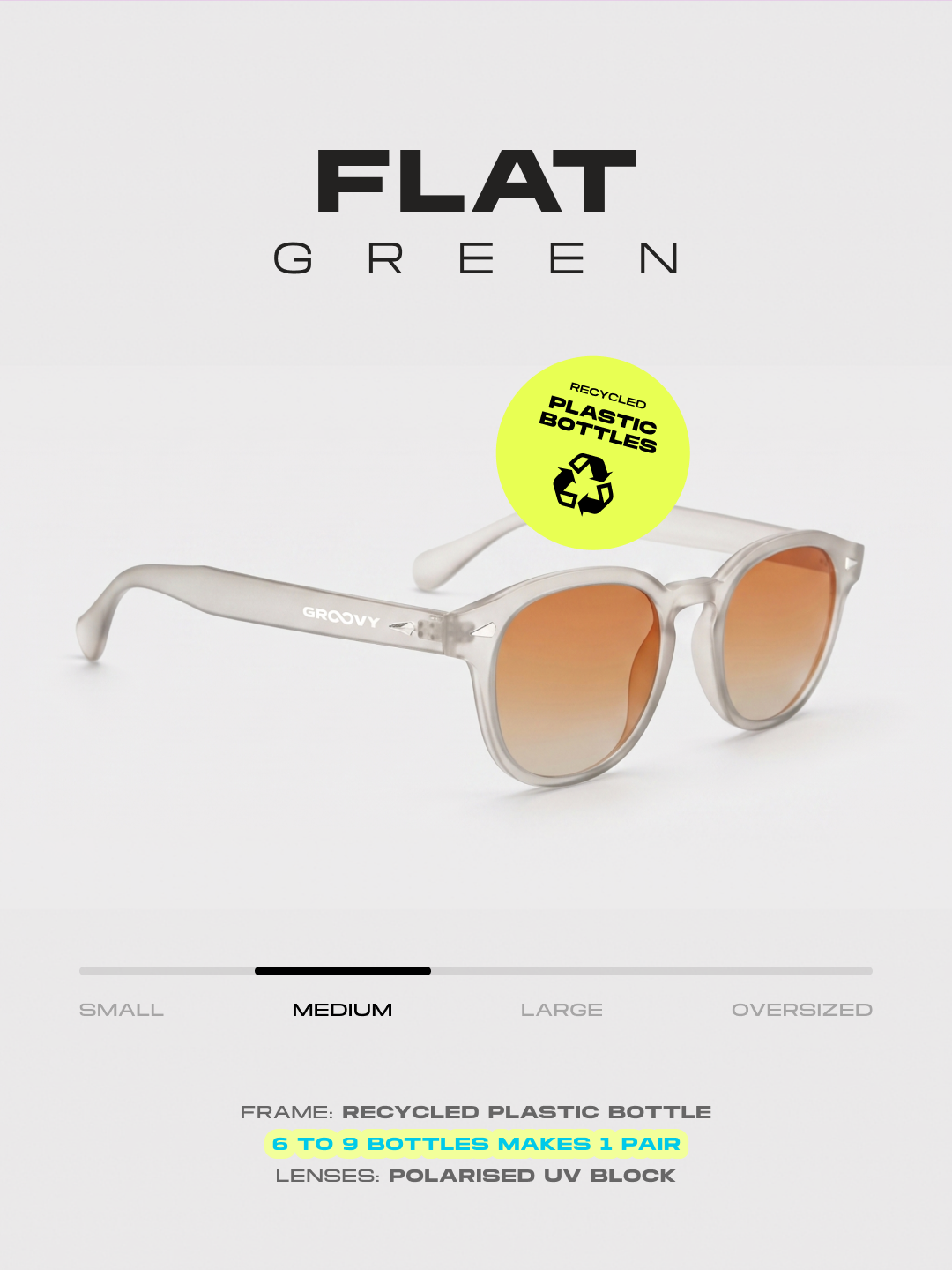 Breeze round retro sunglasses grass recycled PET frame - polarised UV400 eco-friendly sunnies Manly Beach Australia 
