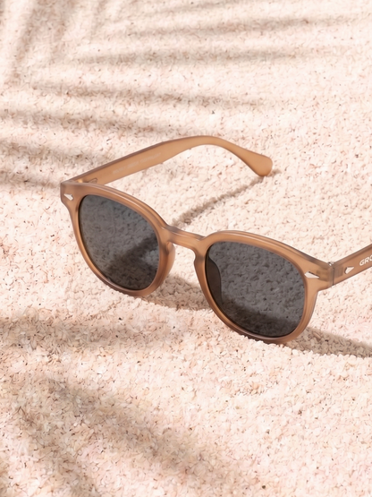 Breeze round retro sunglasses grass recycled PET frame - polarised UV400 eco-friendly sunnies Manly Beach Australia 