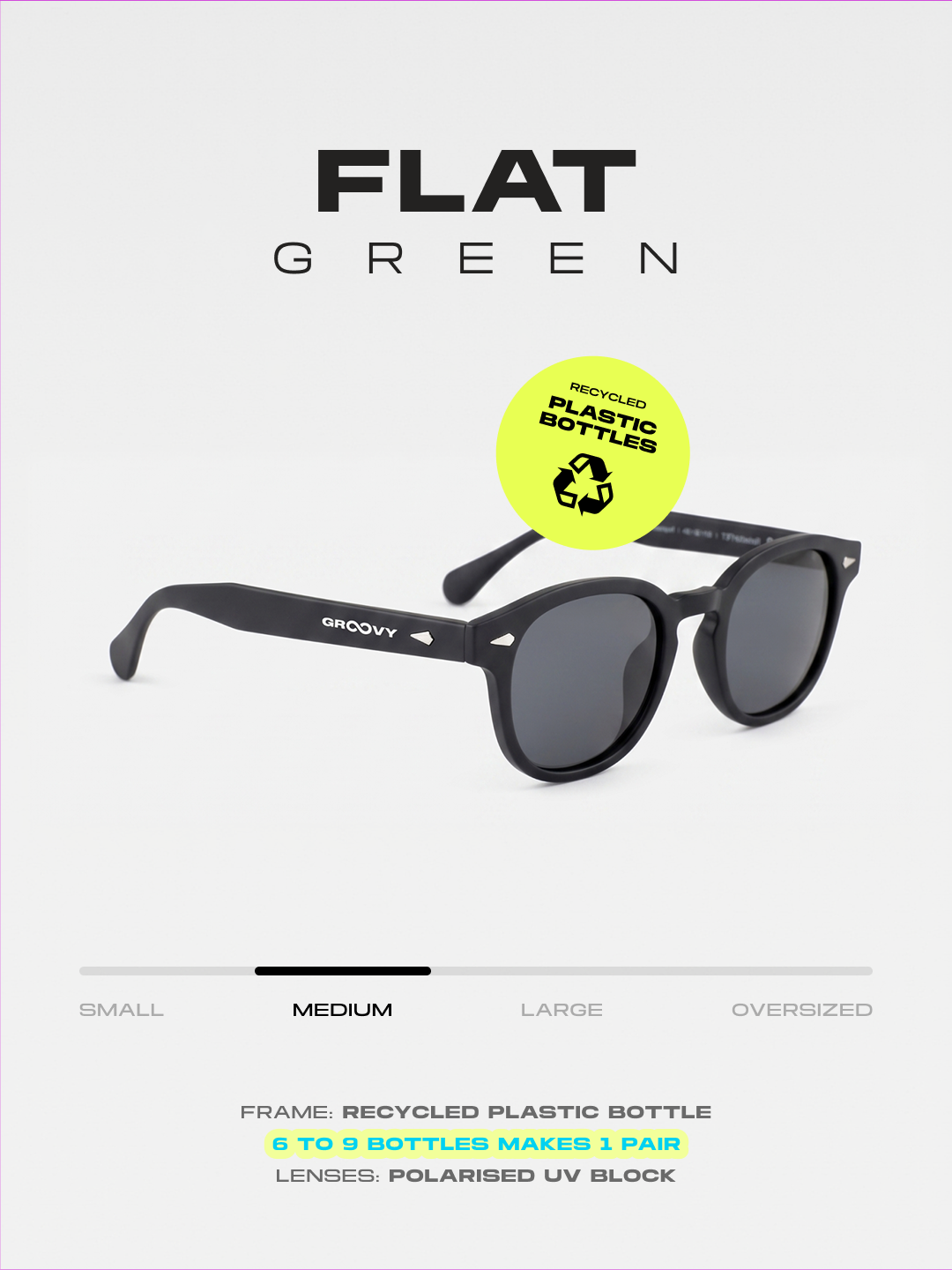 Breeze round retro sunglasses grass recycled PET frame - polarised UV400 eco-friendly sunnies Manly Beach Australia 