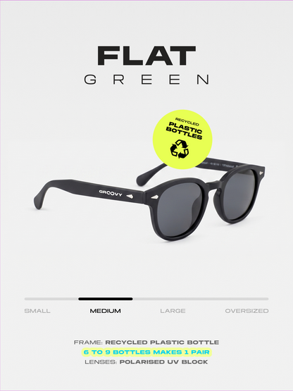 Breeze round retro sunglasses grass recycled PET frame - polarised UV400 eco-friendly sunnies Manly Beach Australia 