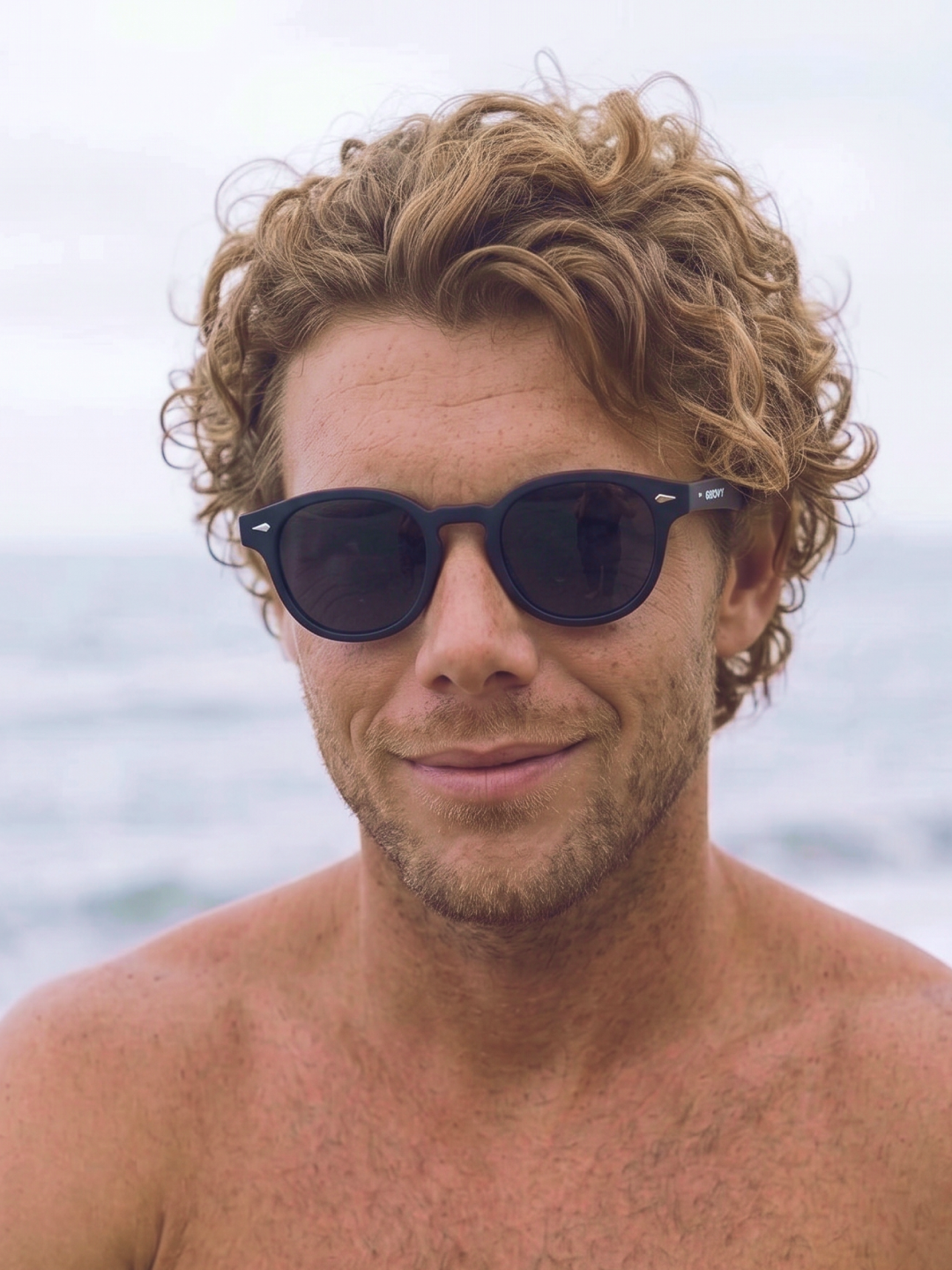 Breeze round retro sunglasses grass recycled PET frame - polarised UV400 eco-friendly sunnies Manly Beach Australia 