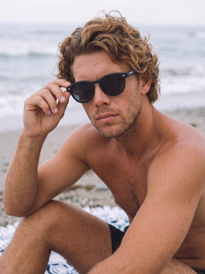 Breeze round retro sunglasses grass recycled PET frame - polarised UV400 eco-friendly sunnies Manly Beach Australia 
