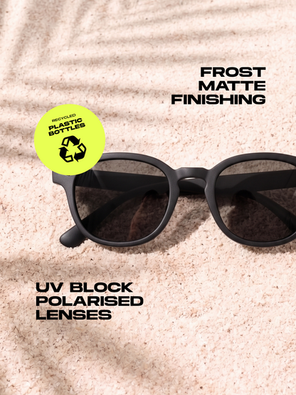 Breeze round retro sunglasses grass recycled PET frame - polarised UV400 eco-friendly sunnies Manly Beach Australia 