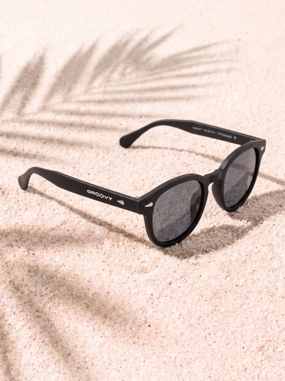 Breeze round retro sunglasses grass recycled PET frame - polarised UV400 eco-friendly sunnies Manly Beach Australia 