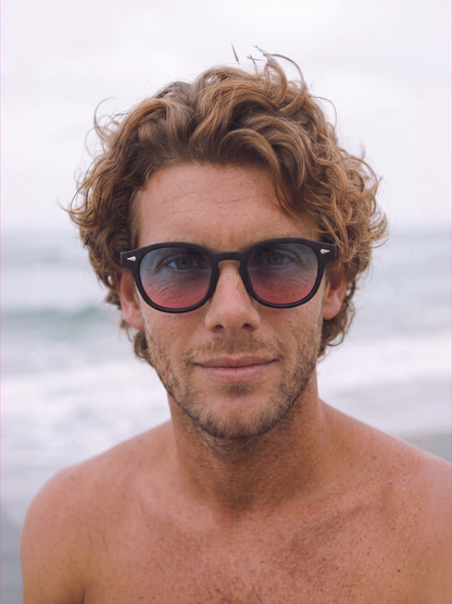 Breeze round retro sunglasses grass recycled PET frame - polarised UV400 eco-friendly sunnies Manly Beach Australia 