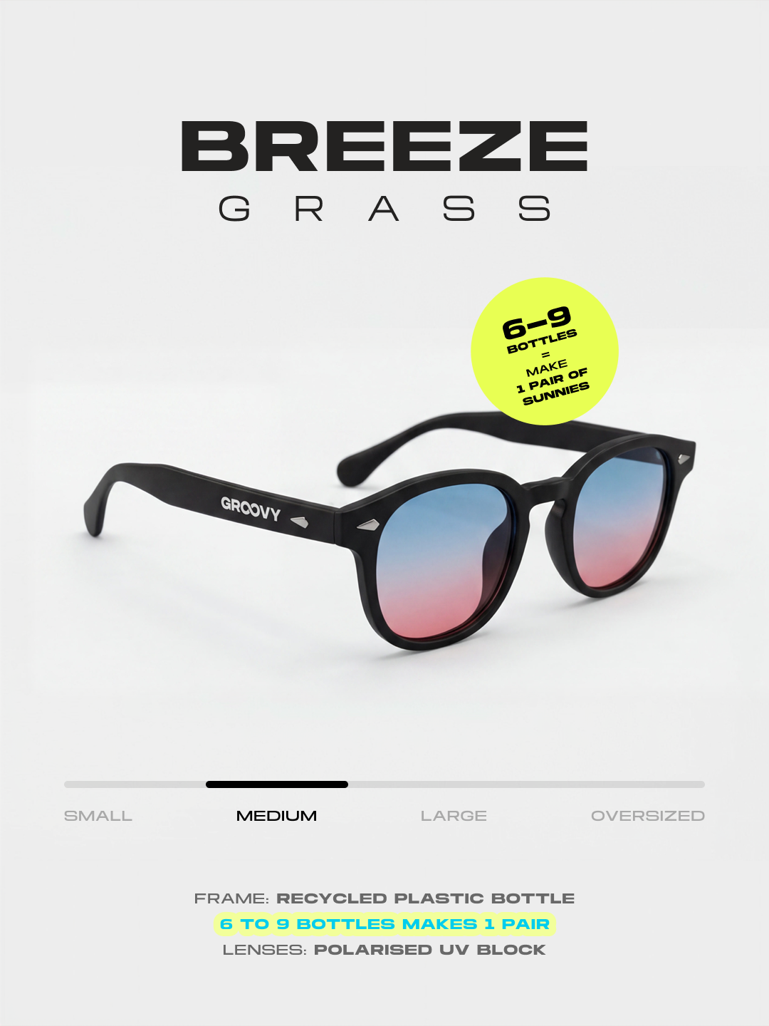 Breeze round retro sunglasses tan recycled PET frame - polarised UV400 eco-friendly sunnies Manly Beach Australia 