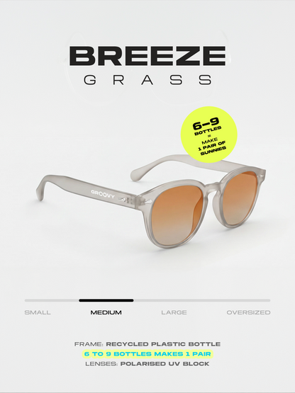 Breeze round retro sunglasses tan recycled PET frame - polarised UV400 eco-friendly sunnies Manly Beach Australia 