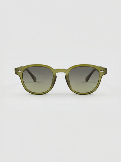 Breeze round retro sunglasses grass recycled PET frame - polarised UV400 eco-friendly sunnies Manly Beach Australia 