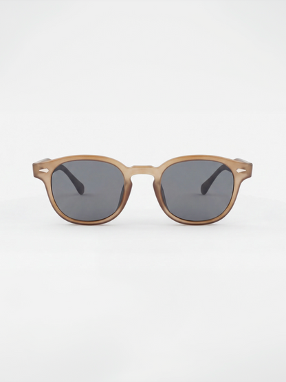 Breeze round retro sunglasses tan recycled PET frame - polarised UV400 eco-friendly sunnies Manly Beach Australia 