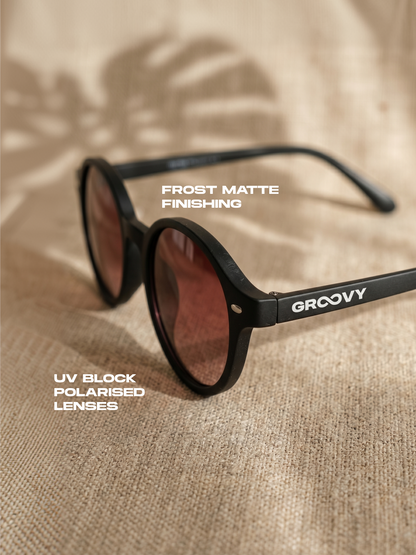 Loom round retro trend summer 2027 sunglasses tan recycled PET frame - polarised UV400 eco-friendly sunnies Manly Beach Australia 