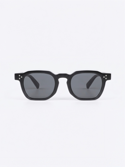 Seven geometric keyhole sunglasses black recycled PET frame - polarised UV400 eco-friendly sunnies Manly Beach Australia 