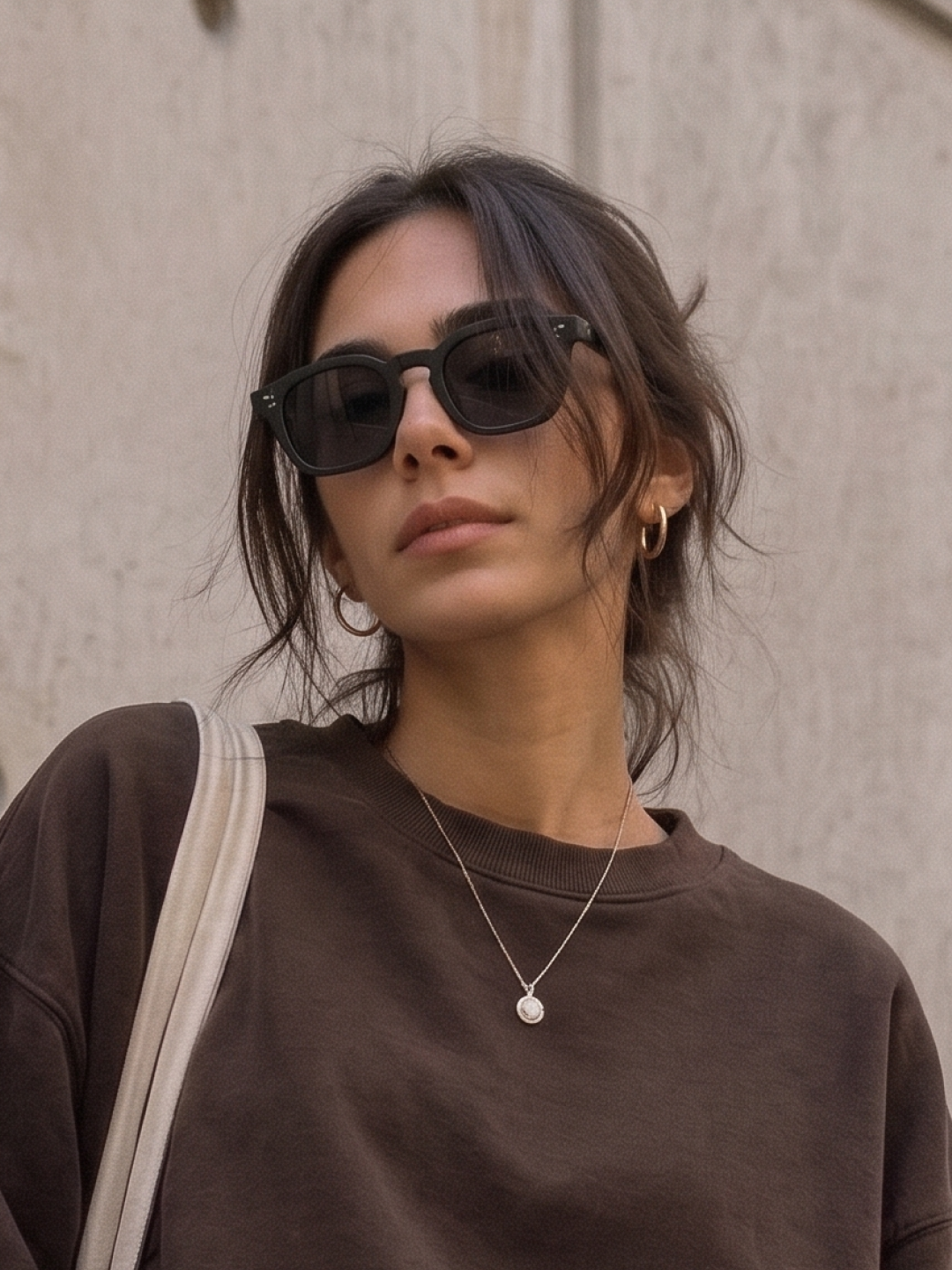 Seven geometric keyhole sunglasses black recycled PET frame - polarised UV400 eco-friendly sunnies Manly Beach Australia 