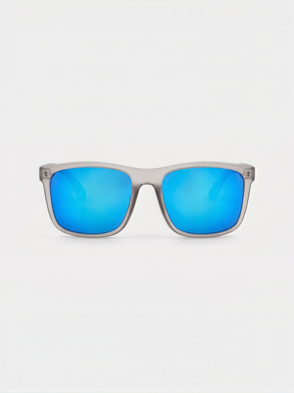 Tide surf wayfarer sunglasses sky recycled PET frame blue mirror - polarised UV400 eco-friendly sunnies Manly Beach Australia 