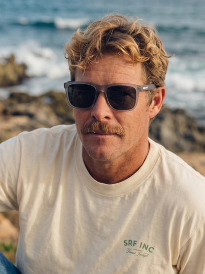 Tide surf wayfarer sunglasses cloud recycled PET frame - polarised UV400 eco-friendly sunnies Manly Beach Australia 