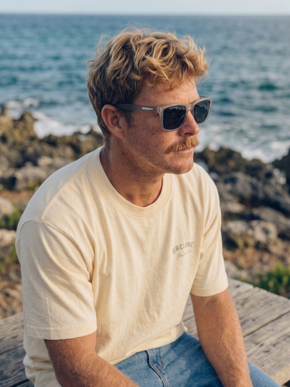 Tide surf wayfarer sunglasses cloud recycled PET frame - polarised UV400 eco-friendly sunnies Manly Beach Australia 