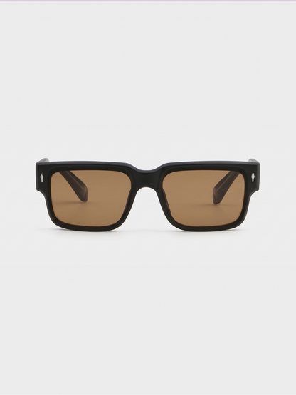 Slate bold square sunglasses matte black TR90 acetate frame - polarised UV400 eco-friendly sunnies Manly Beach Australia 