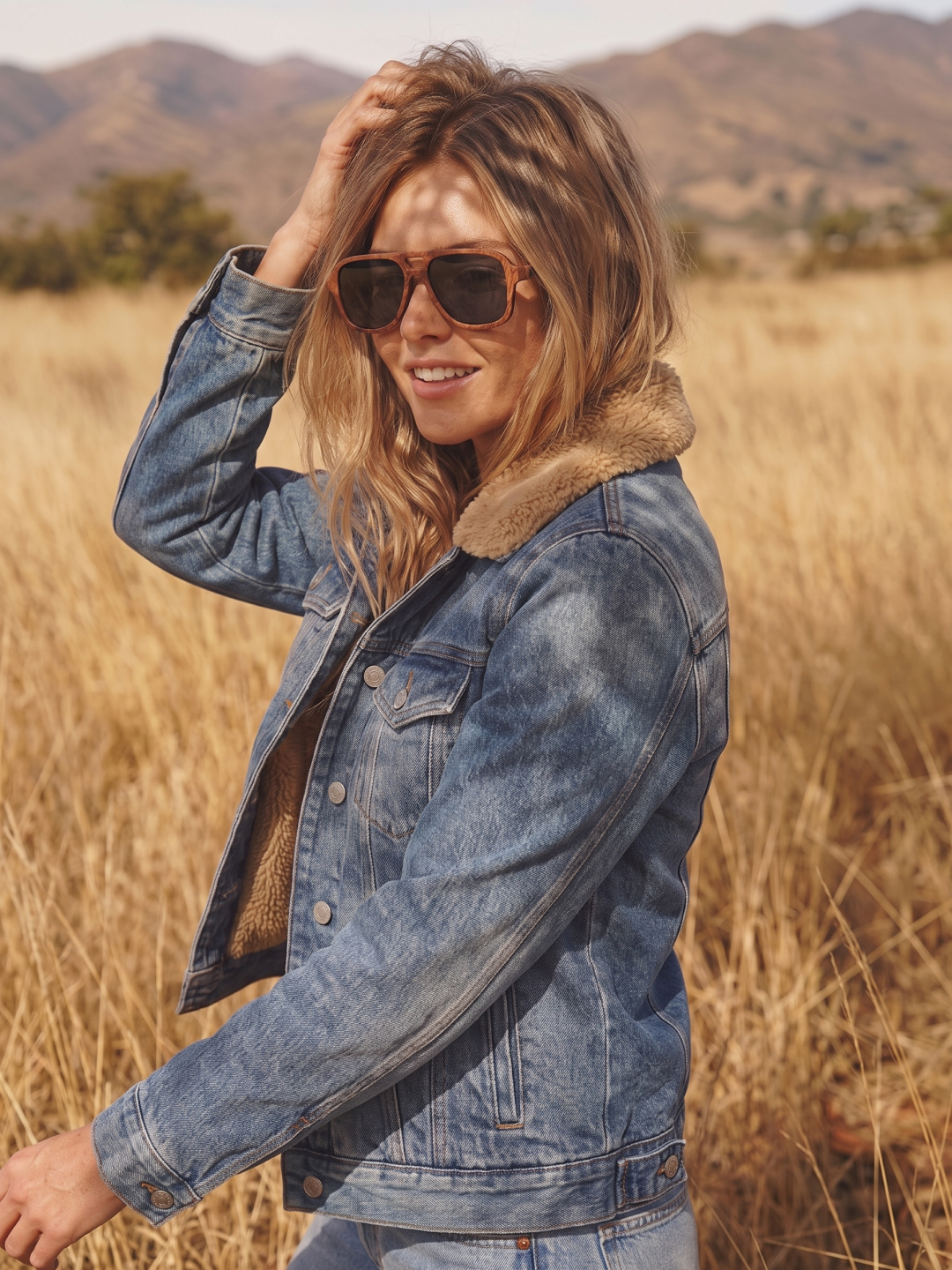 Aviator wood sunglasses red burl laminated timber frame - polarised UV400 eco-friendly sunnies Manly Beach Australia 