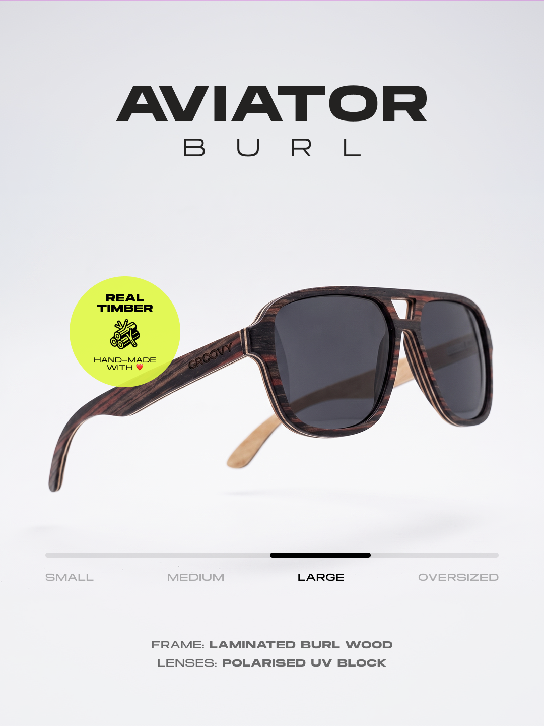Aviator wood sunglasses ebony laminated timber frame - polarised UV400 eco-friendly sunnies Manly Beach Australia 