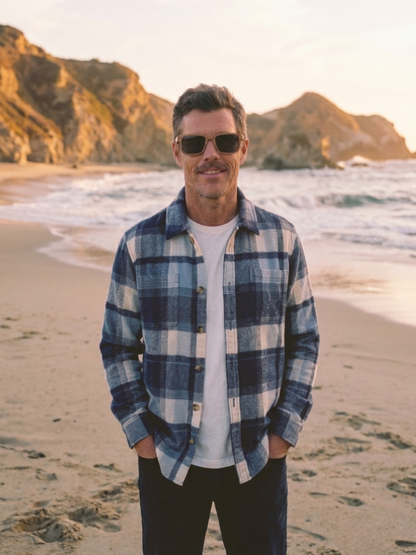 Manly square wood sunglasses walnut laminated timber frame - polarised UV400 eco-friendly sunnies Manly Beach Australia 