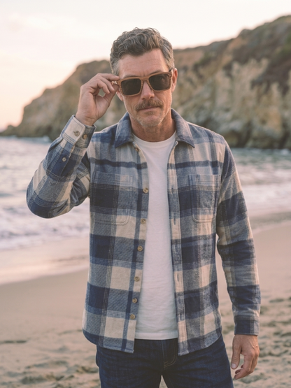 Manly square wood sunglasses zebra wood laminated timber frame - polarised UV400 eco-friendly sunnies Manly Beach Australia 