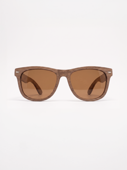 Wayford wayfarer wood sunglasses walnut laminated timber frame - polarised UV400 eco-friendly sunnies Manly Beach Australia 