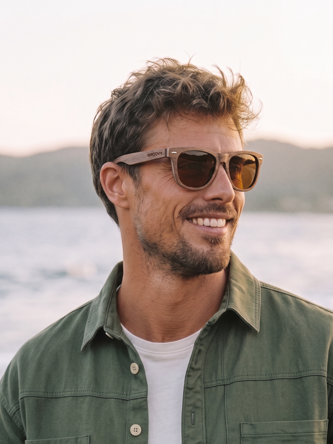 Wayford wayfarer wood sunglasses walnut laminated timber frame - polarised UV400 eco-friendly sunnies Manly Beach Australia 