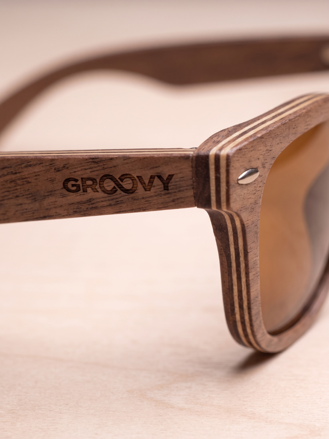 Wayford wayfarer wood sunglasses walnut laminated timber frame - polarised UV400 eco-friendly sunnies Manly Beach Australia 