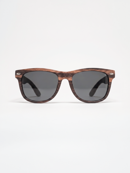 Wayford wayfarer wood sunglasses ebony laminated timber frame - polarised UV400 eco-friendly sunnies Manly Beach Australia 