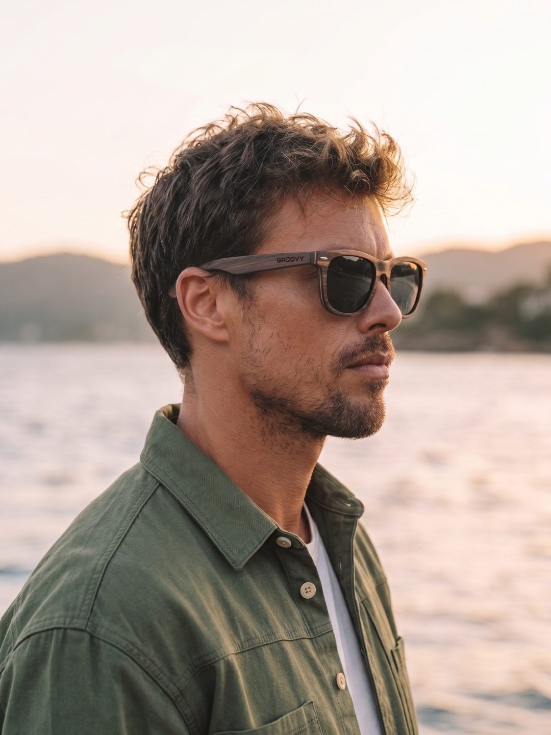 Wayford wayfarer wood sunglasses ebony laminated timber frame - polarised UV400 eco-friendly sunnies Manly Beach Australia 