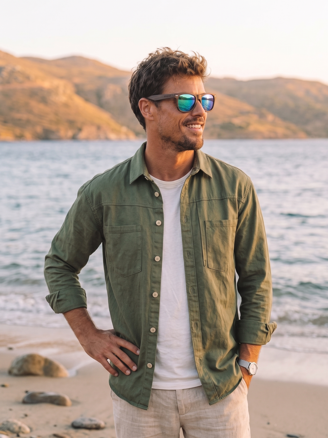 Wayford wayfarer wood sunglasses sky laminated ebony timber frame blue mirror - polarised UV400 eco-friendly sunnies Manly Beach Australia 