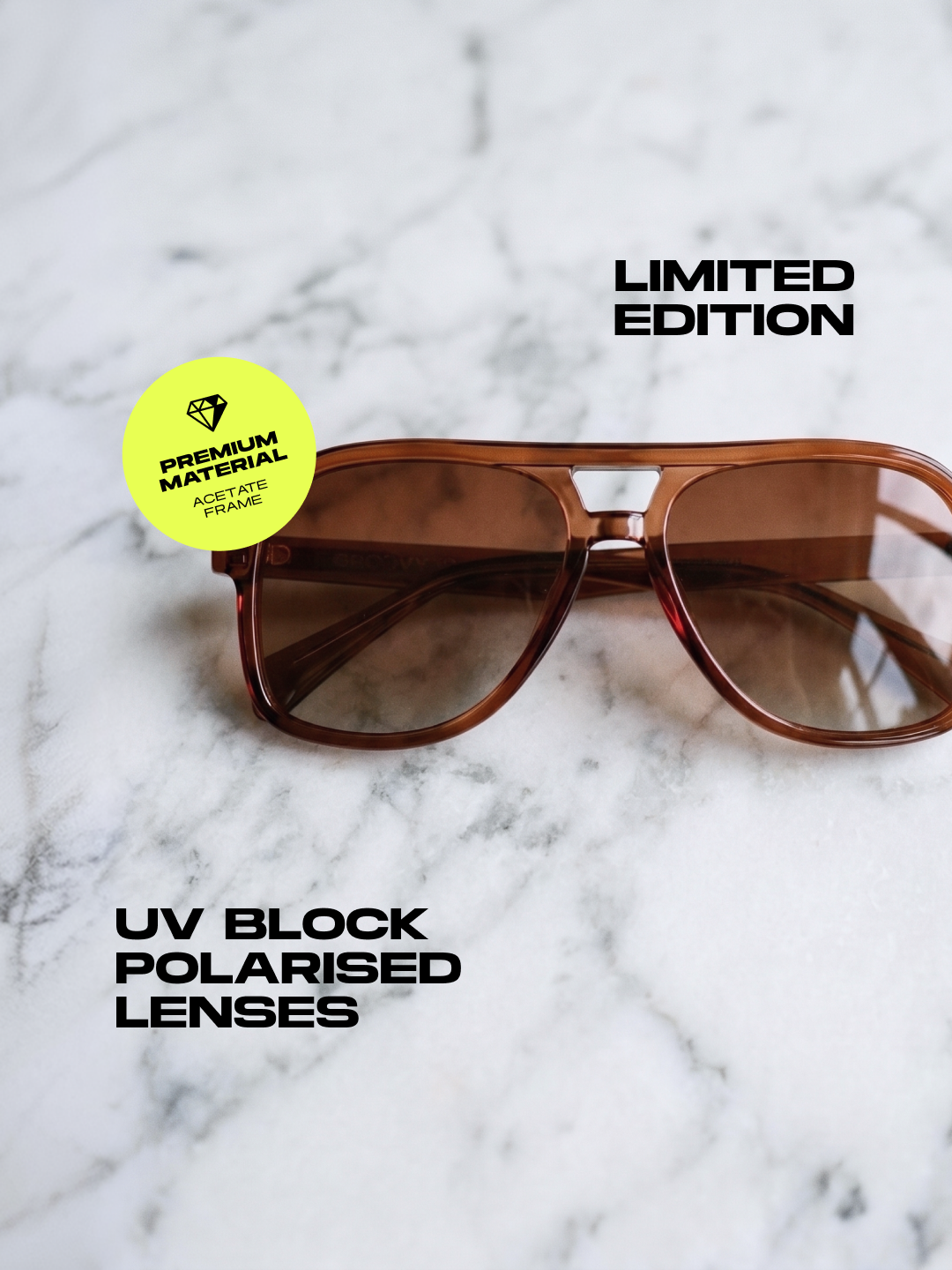 Skyer aviator retro sunglasses sunrise premium acetate frame - gradient polarised UV400 eco-friendly sunnies Manly Beach Australia 