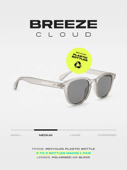 Breeze round retro sunglasses grass recycled PET frame - polarised UV400 eco-friendly sunnies Manly Beach Australia 