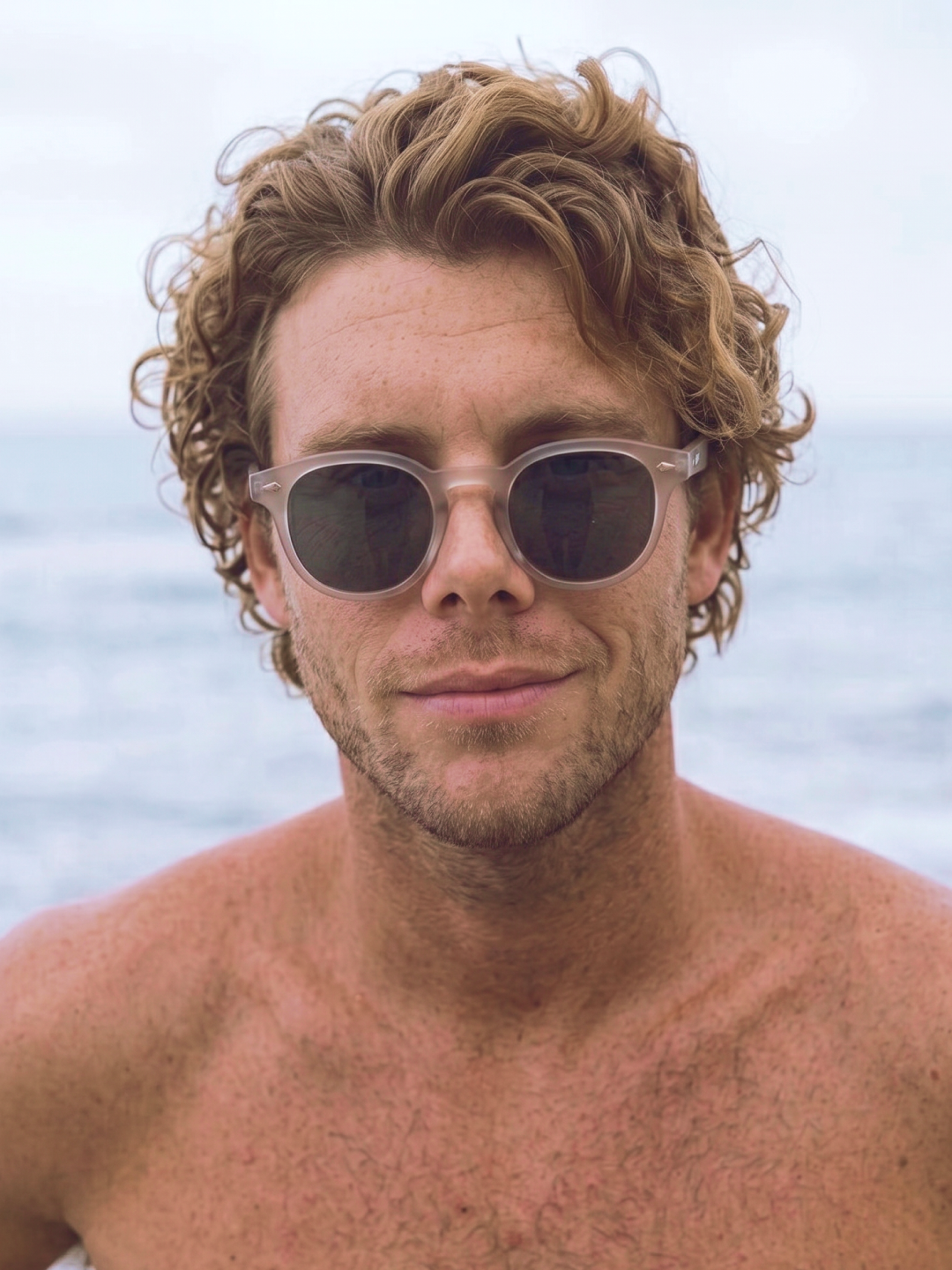 Breeze round retro sunglasses grass recycled PET frame - polarised UV400 eco-friendly sunnies Manly Beach Australia 