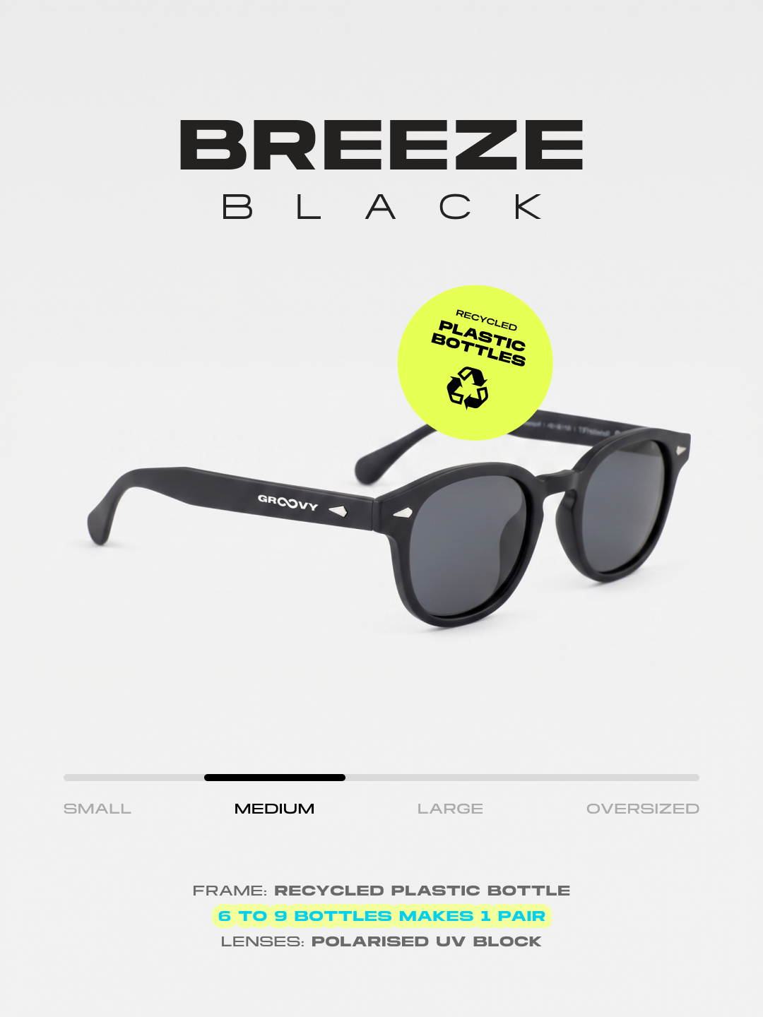 Breeze round retro sunglasses grass recycled PET frame - polarised UV400 eco-friendly sunnies Manly Beach Australia 