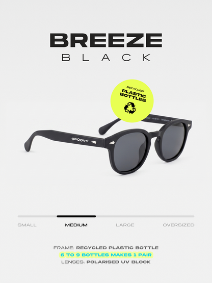 Breeze round retro sunglasses grass recycled PET frame - polarised UV400 eco-friendly sunnies Manly Beach Australia 
