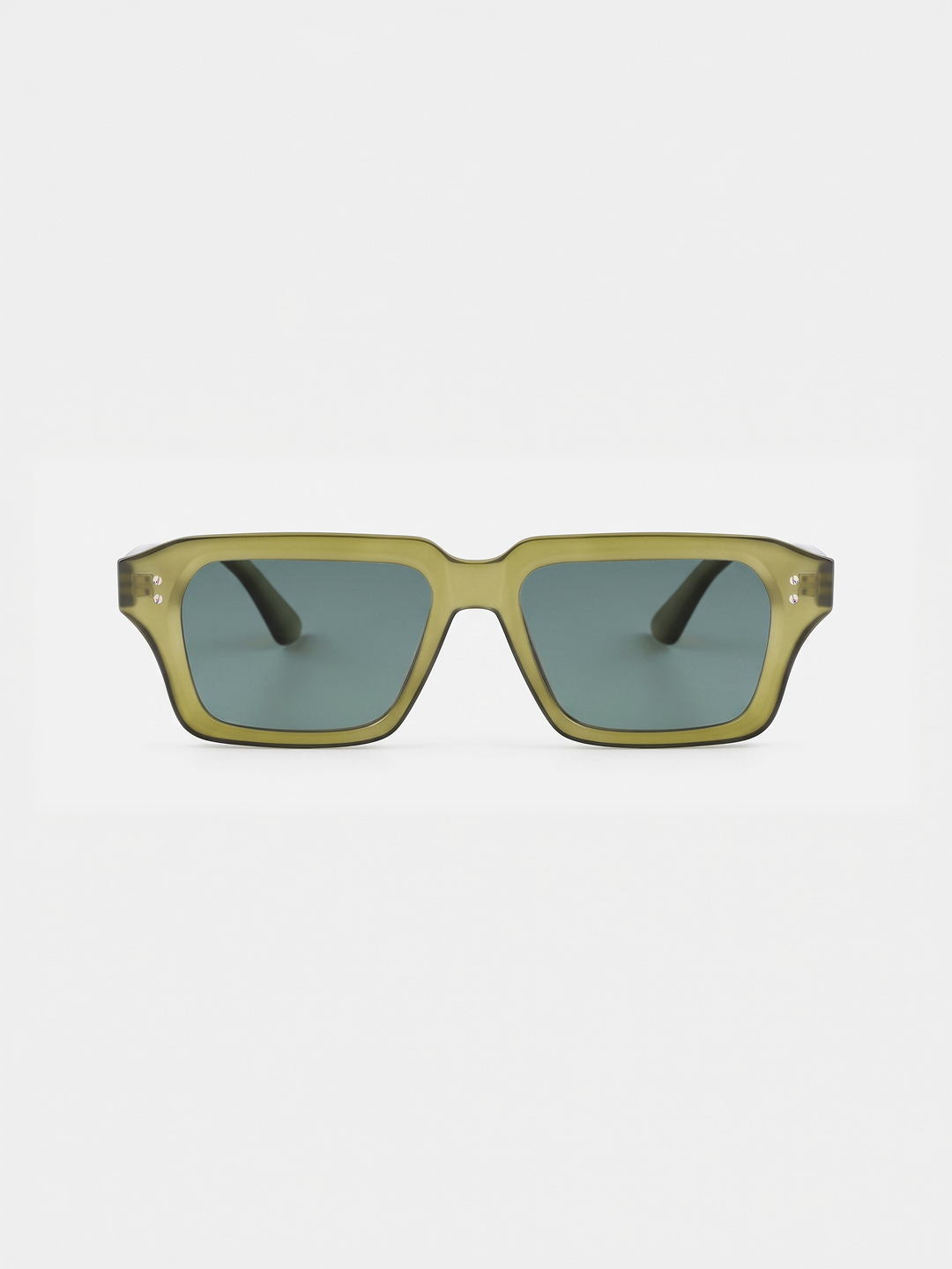 Flat square retro sunglasses green recycled PET frame - polarised UV400 eco-friendly sunnies Manly Beach Australia 