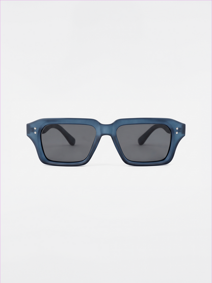 Flat square retro sunglasses black recycled PET frame - polarised UV400 eco-friendly sunnies Manly Beach Australia 