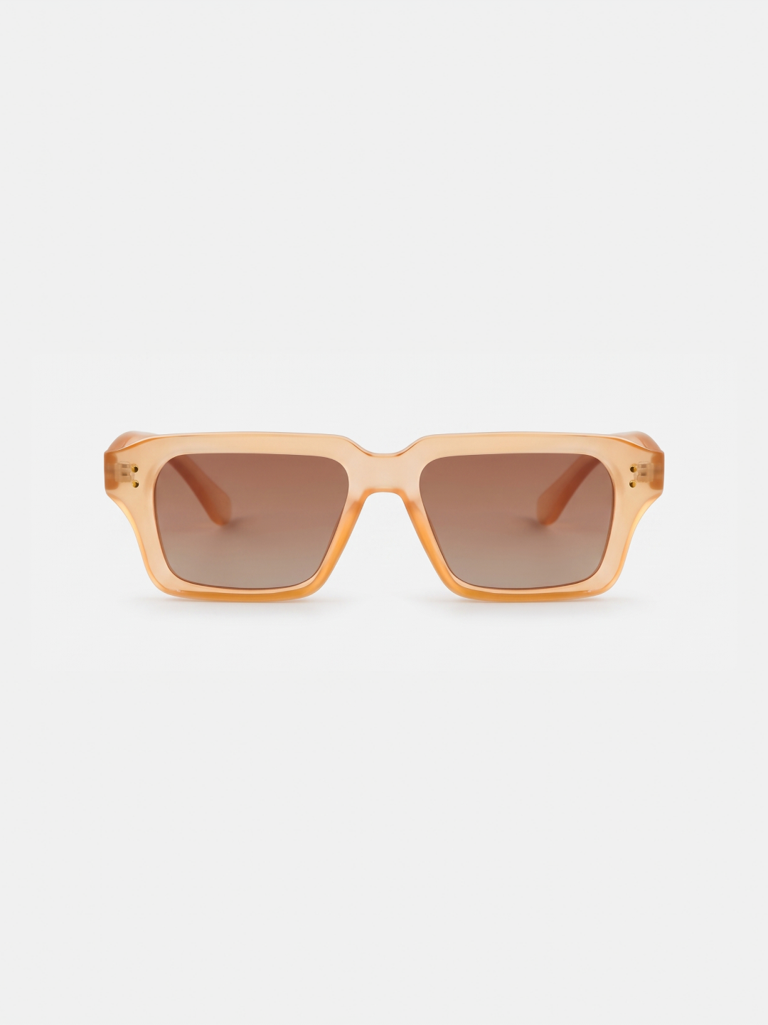 Flat square retro sunglasses tan recycled PET frame - polarised UV400 eco-friendly sunnies Manly Beach Australia 