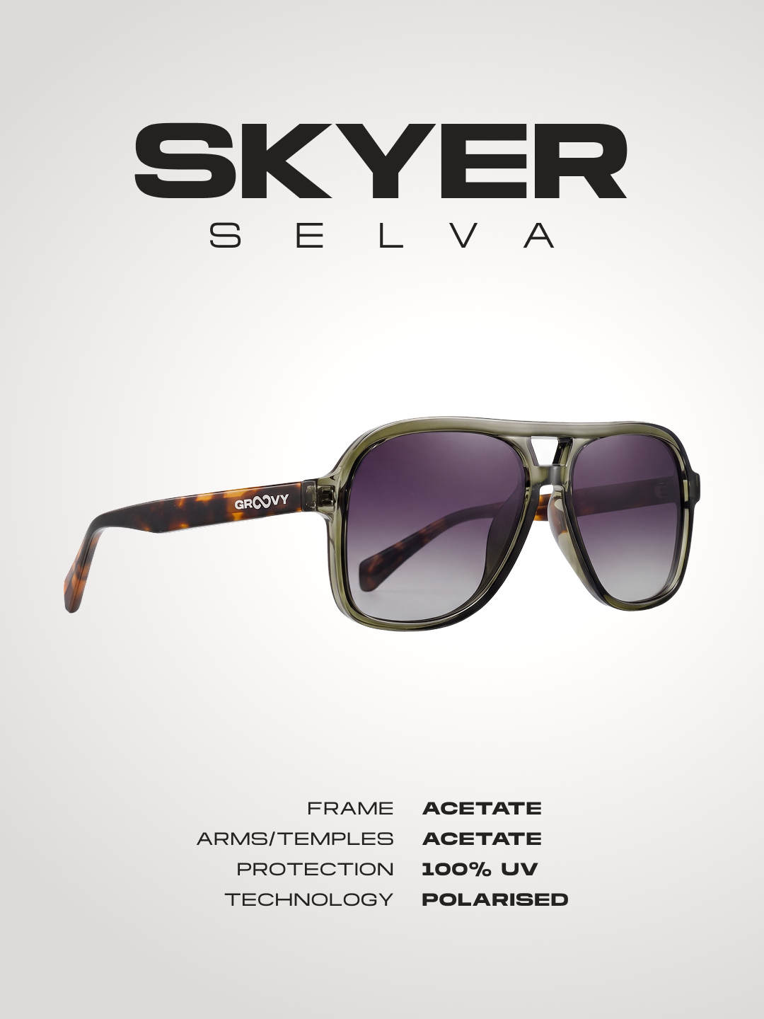 Skyer aviator retro sunglasses lucid acetate frame - polarised UV400 eco-friendly sunnies Manly Beach Australia 