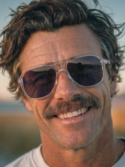 Skyer aviator retro sunglasses lucid acetate frame - polarised UV400 eco-friendly sunnies Manly Beach Australia 
