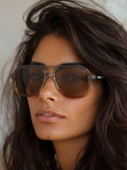 Skyer aviator retro sunglasses lucid acetate frame - polarised UV400 eco-friendly sunnies Manly Beach Australia 