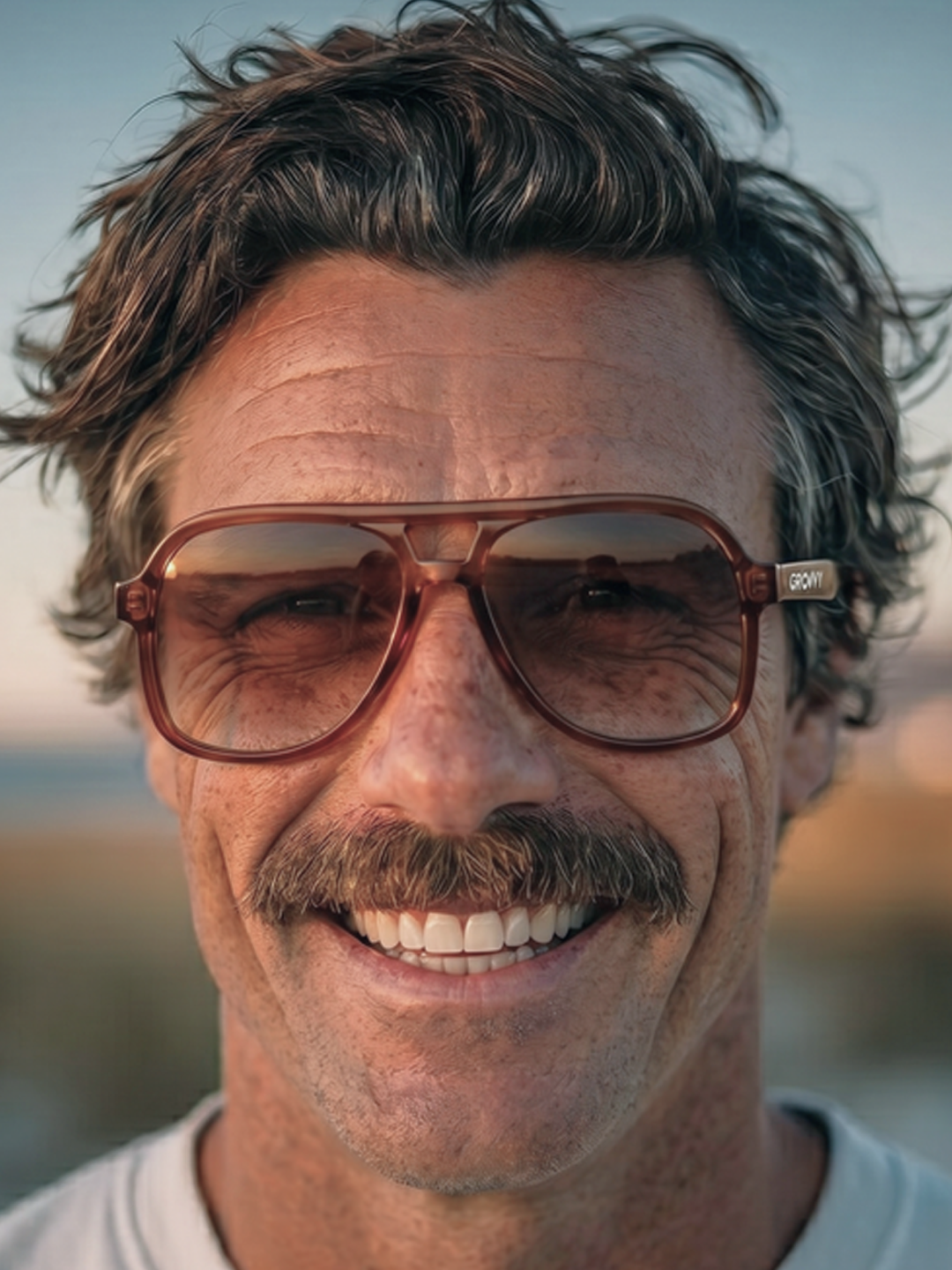 Skyer aviator retro sunglasses lucid acetate frame - polarised UV400 eco-friendly sunnies Manly Beach Australia 