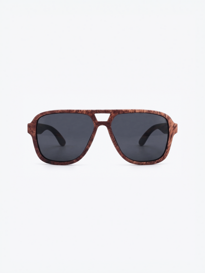 Aviator wood sunglasses red burl laminated timber frame - polarised UV400 eco-friendly sunnies Manly Beach Australia 