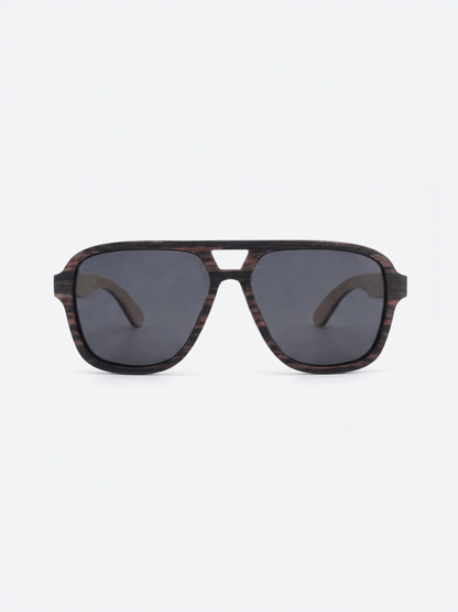 Aviator wood sunglasses ebony laminated timber frame - polarised UV400 eco-friendly sunnies Manly Beach Australia 