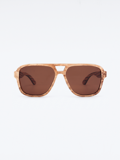 Aviator wood sunglasses burl laminated timber frame - polarised UV400 eco-friendly sunnies Manly Beach Australia 